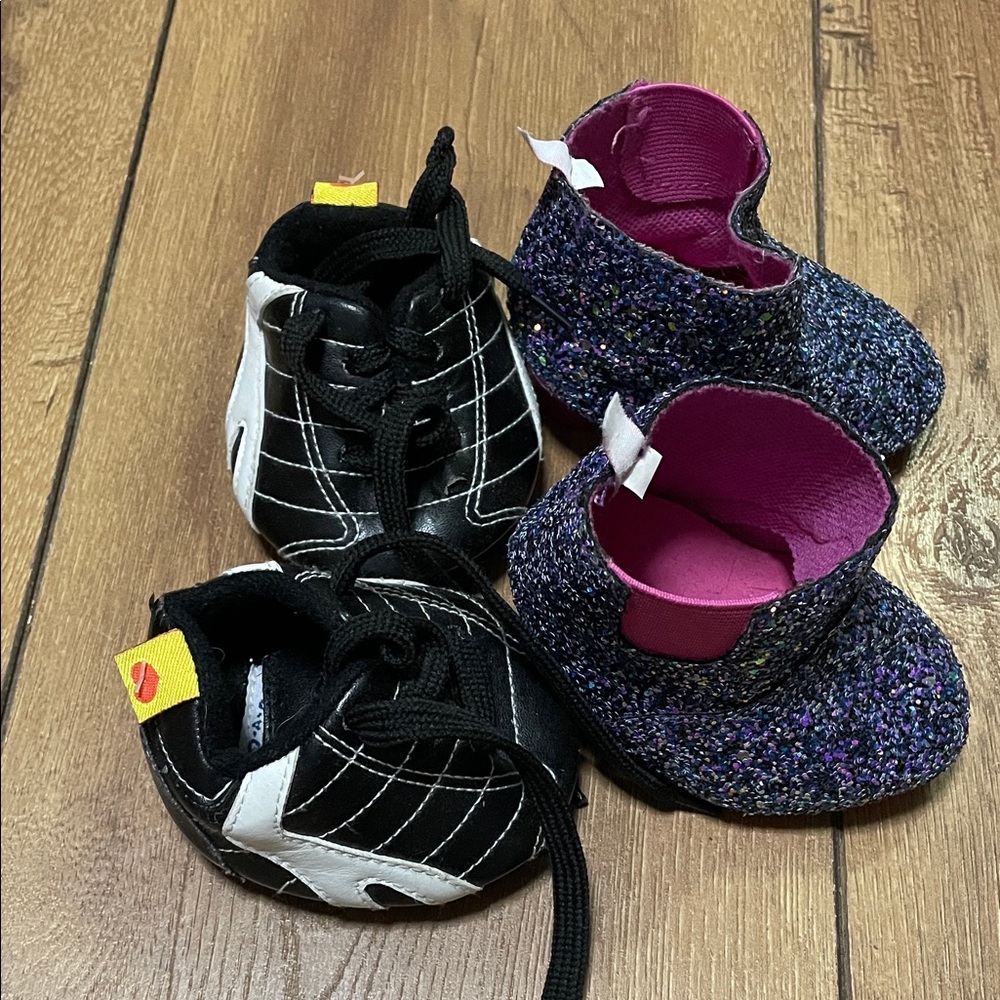 Build-A-Bear Black and Purple Doll Shoes Set